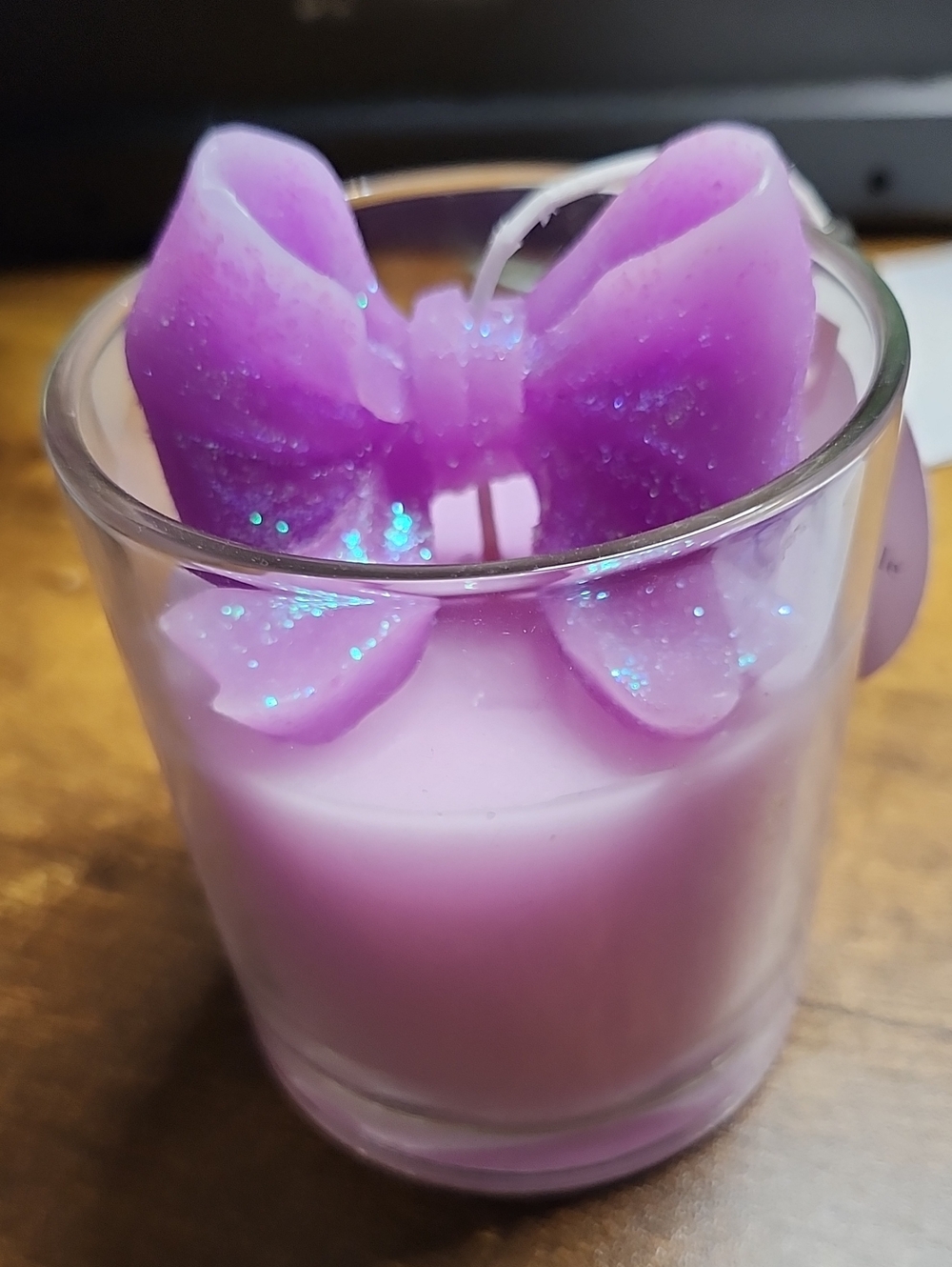 Bow Candle in Glass Holder